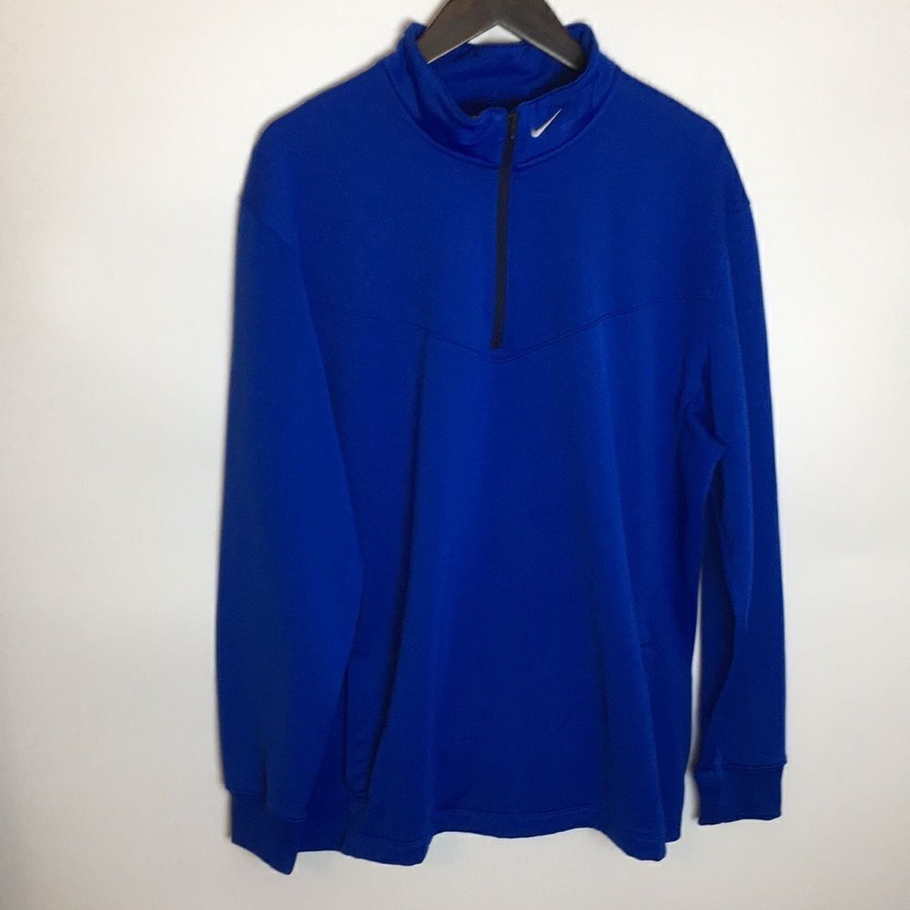 Nike Golf Mens 1/4 Zip Blue Long Sleeve Fleece Pullover Shirt - sz XL